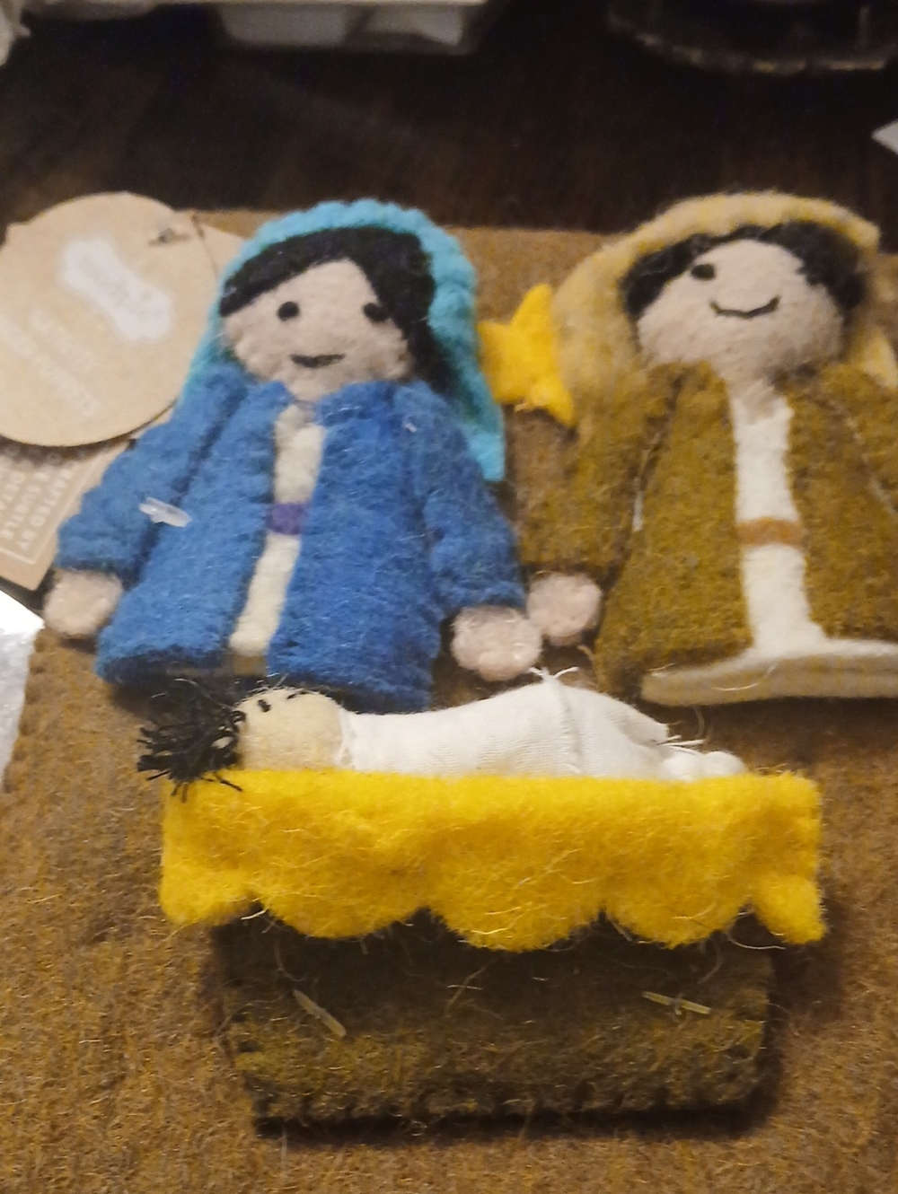 Mud Pie Blue & Brown Nativity Finger Puppet Set